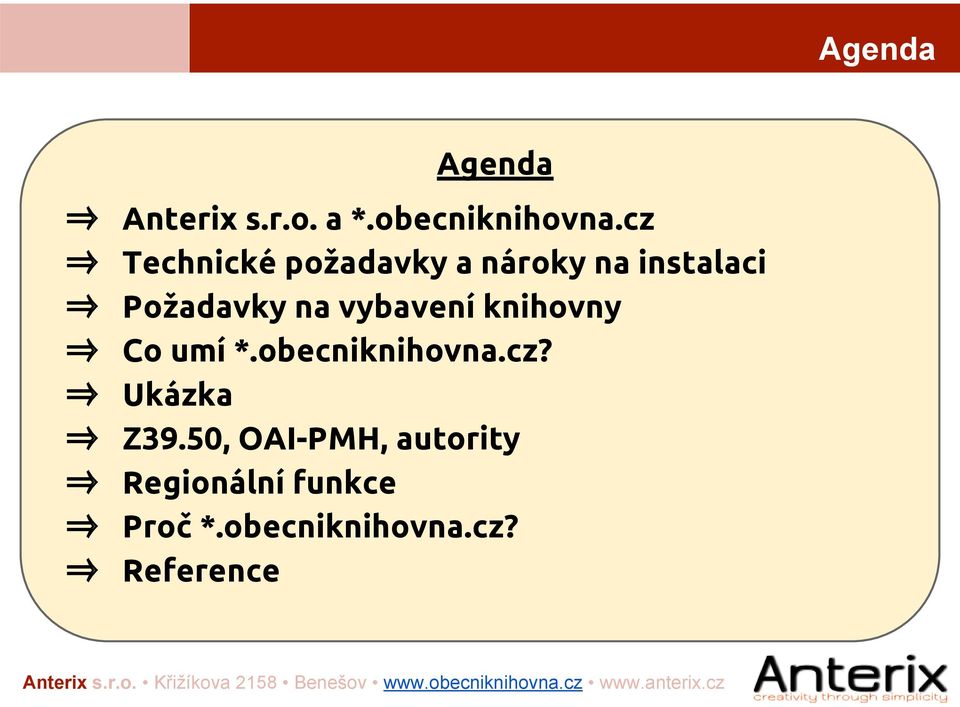 vybavení knihovny Co umí *.obecniknihovna.cz? Ukázka Z39.