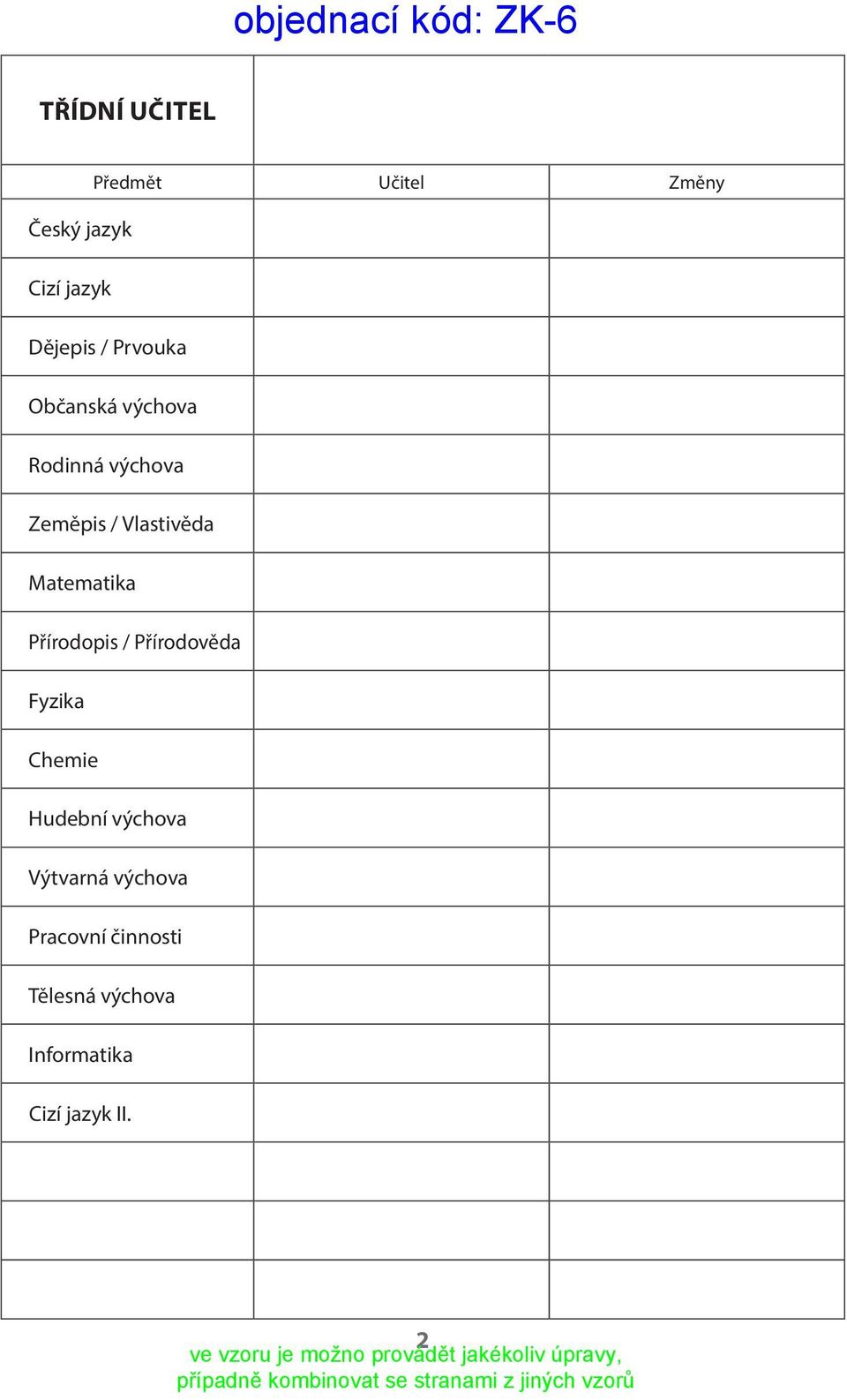 Matematika Přírodopis / Přírodověda Fyzika Chemie Hudební výchova