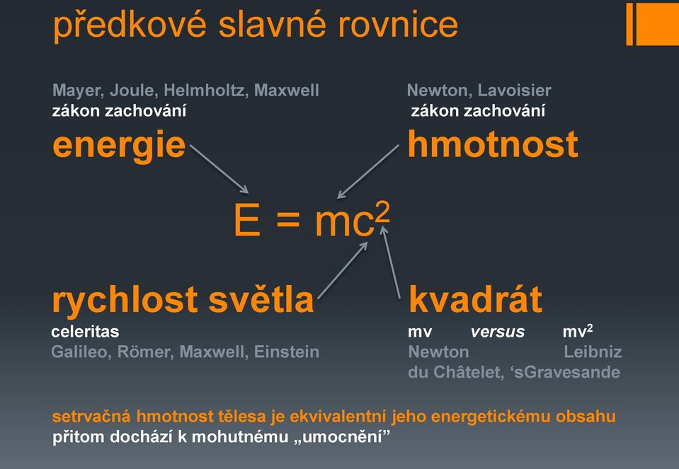 Maxwell, Einstein kvadrát mv versus mv 2 Newton Leibniz du Châtelet, sgravesande