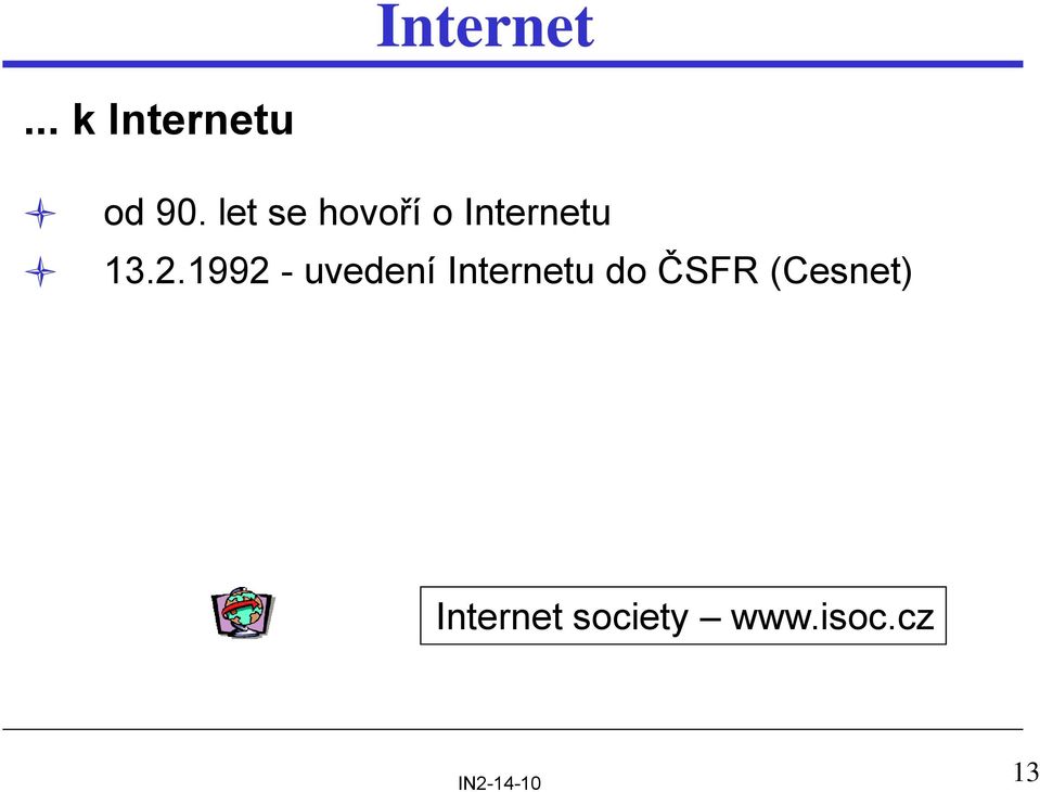 1992 - uvedení Internetu do