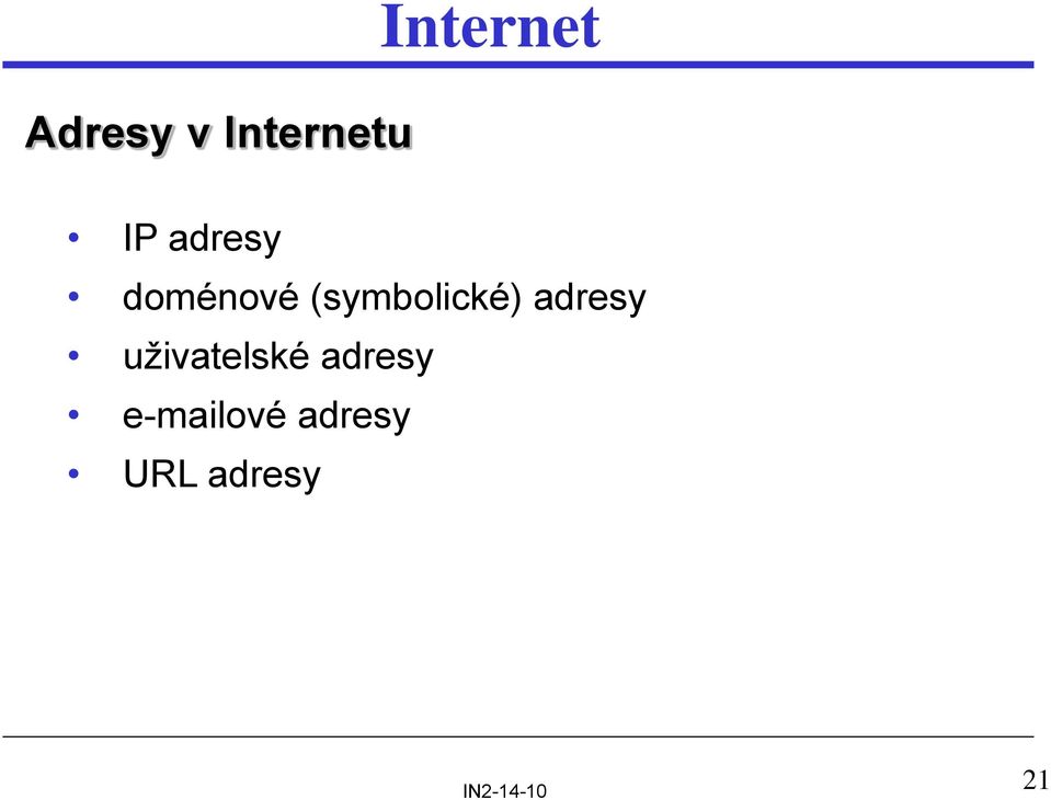 (symbolické) adresy