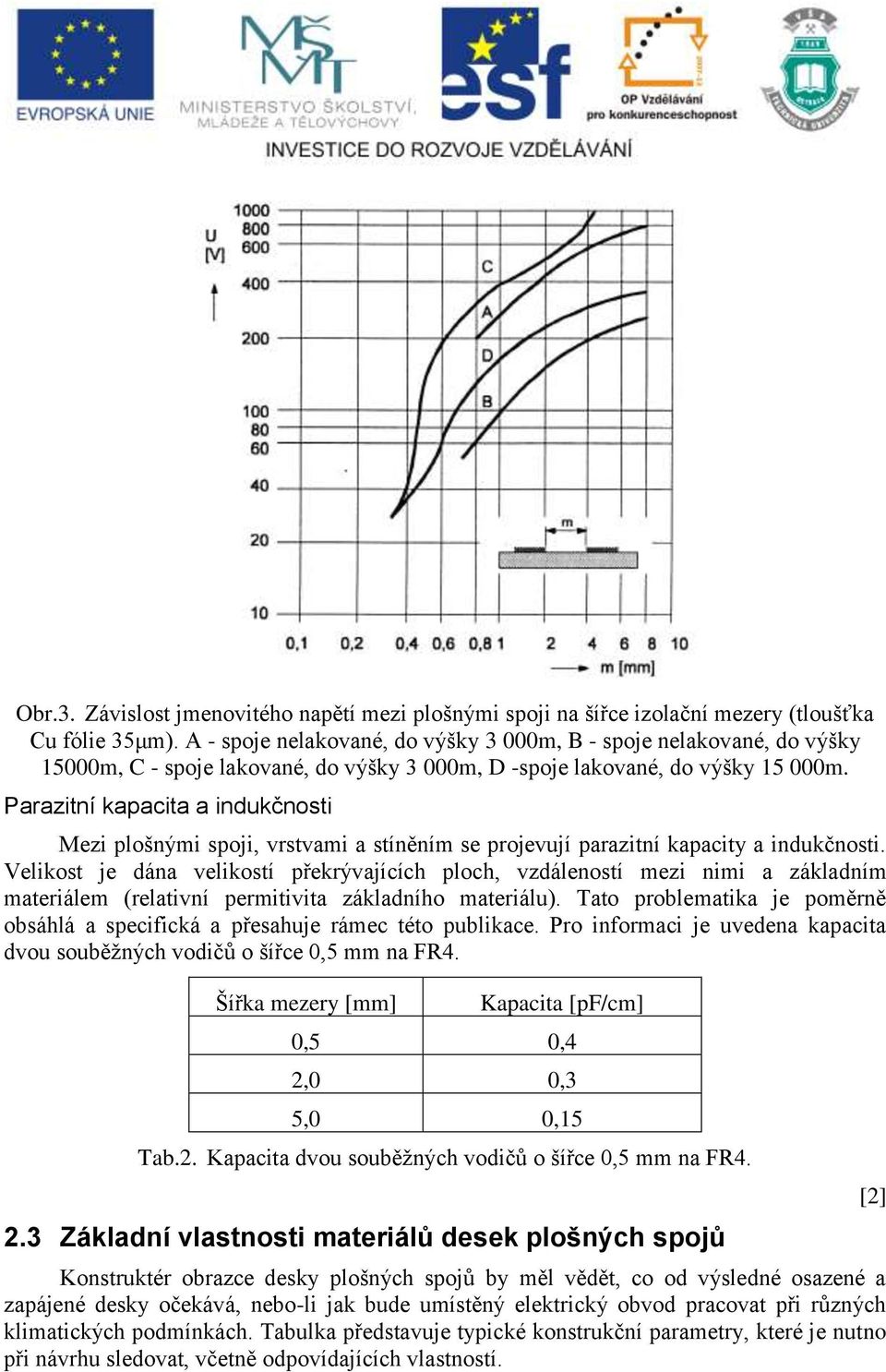 Parazitní kapacita a indukčnosti Mezi plošnými spoji, vrstvami a stíněním se projevují parazitní kapacity a indukčnosti.