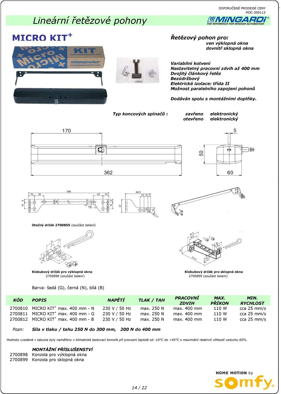 zavřeno elektronický otevřeno elektronický Otočný držák 2700855 (součást balení) Klobubový držák pro výklopná okna 2700898 (součást balení) Klobubový držák pro sklopná okna 2700899 (součást balení)