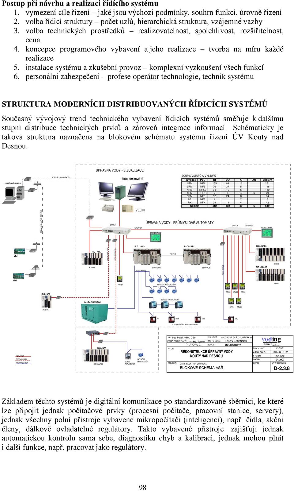 koncepce programového vybavení a jeho realizace tvorba na míru každé realizace 5. instalace systému a zkušební provoz komplexní vyzkoušení všech funkcí 6.