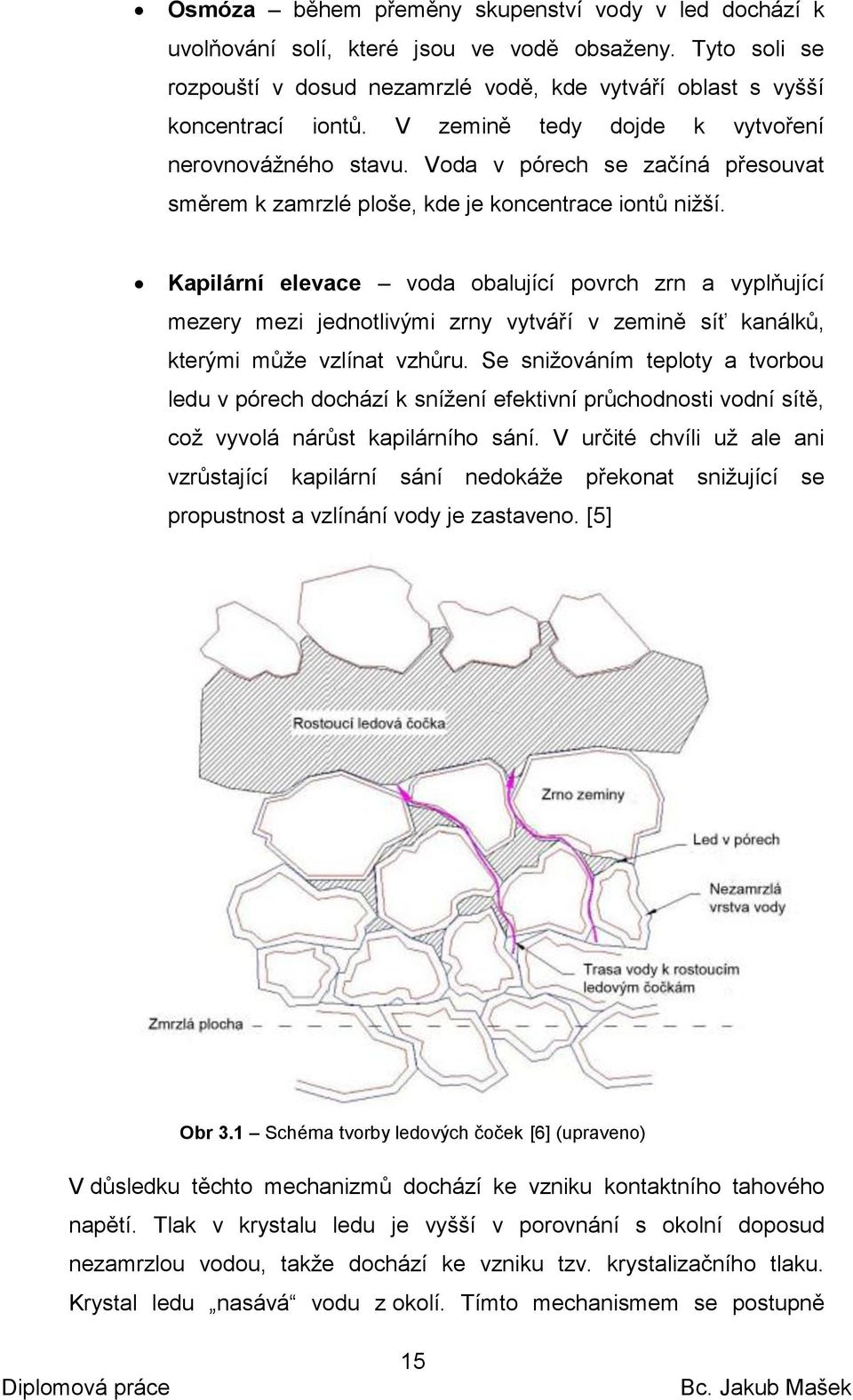 Kapilární elevace voda obalující povrch zrn a vyplňující mezery mezi jednotlivými zrny vytváří v zemině síť kanálků, kterými může vzlínat vzhůru.