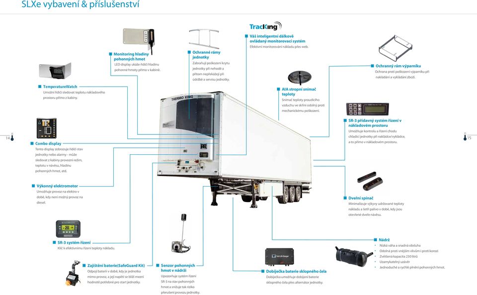 Ochrnný rám výprníku Ochrn proti poškození výprníku při nkládání vykládání zoží. TempertureWtch Umožní řidiči sledovt teplotu nákldového prostoru přímo z kiny.