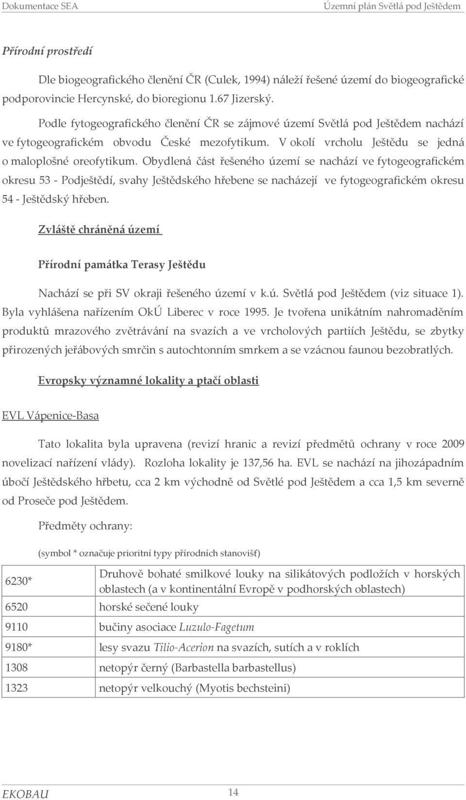 Obydlená část řešenéh území se nachází ve fytgegrafickém kresu 53 - Pdještědí, svahy Ještědskéh hřebene se nacházejí ve fytgegrafickém kresu 54 - Ještědský hřeben.