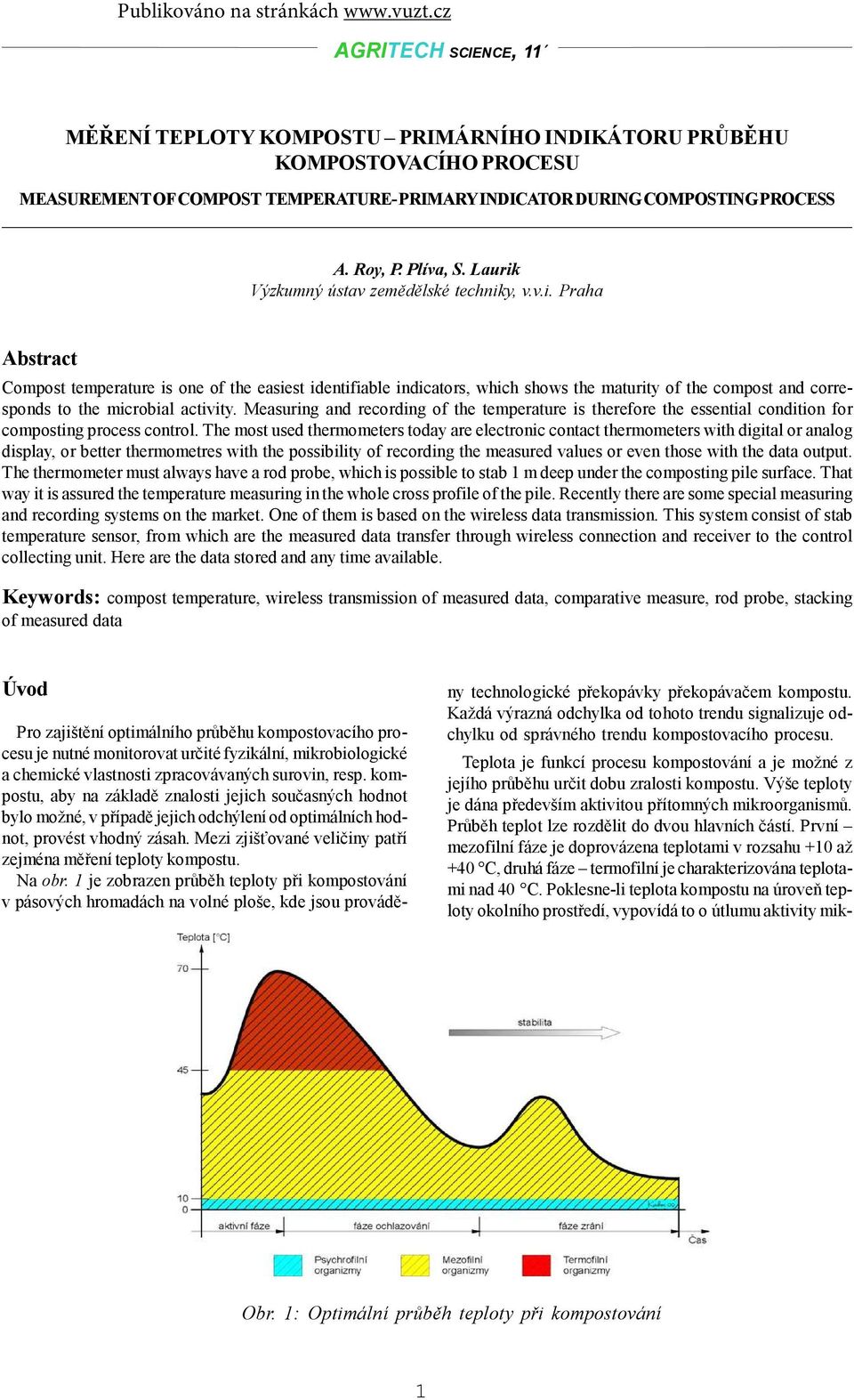 Measuring and recording of the temperature is therefore the essential condition for composting process control.