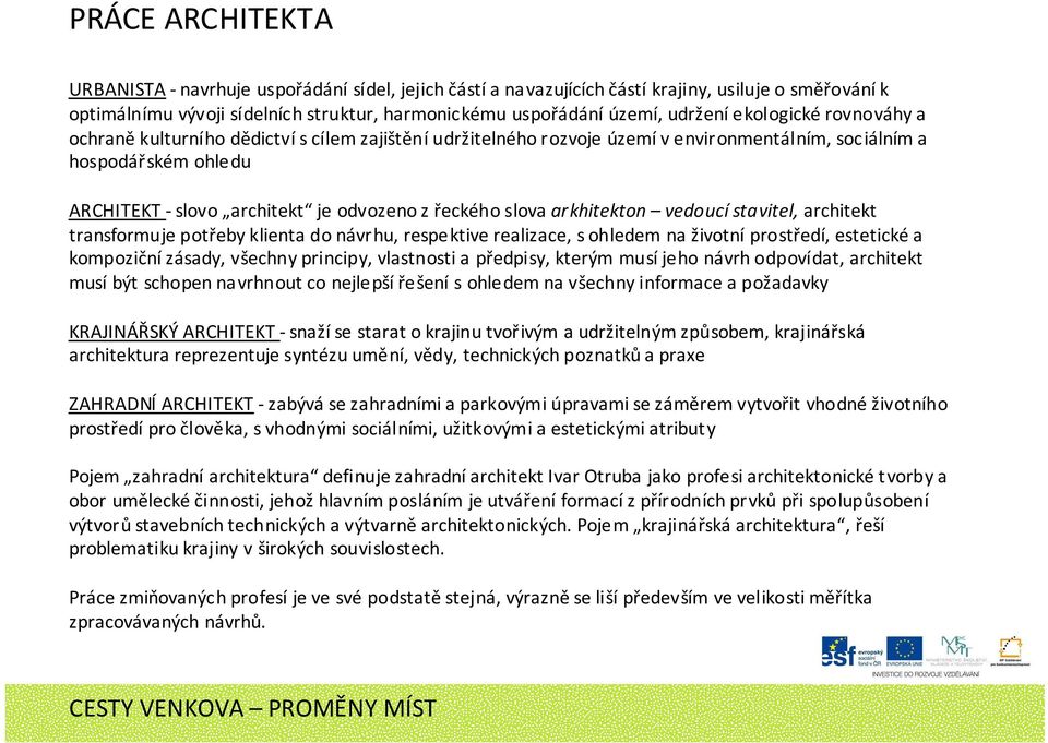 slovaarkhitekton vedoucístavitel, architekt transformuje potřeby klienta do návrhu, respektive realizace, s ohledem na životní prostředí, estetickéa kompozičnízásady, všechny principy, vlastnosti a