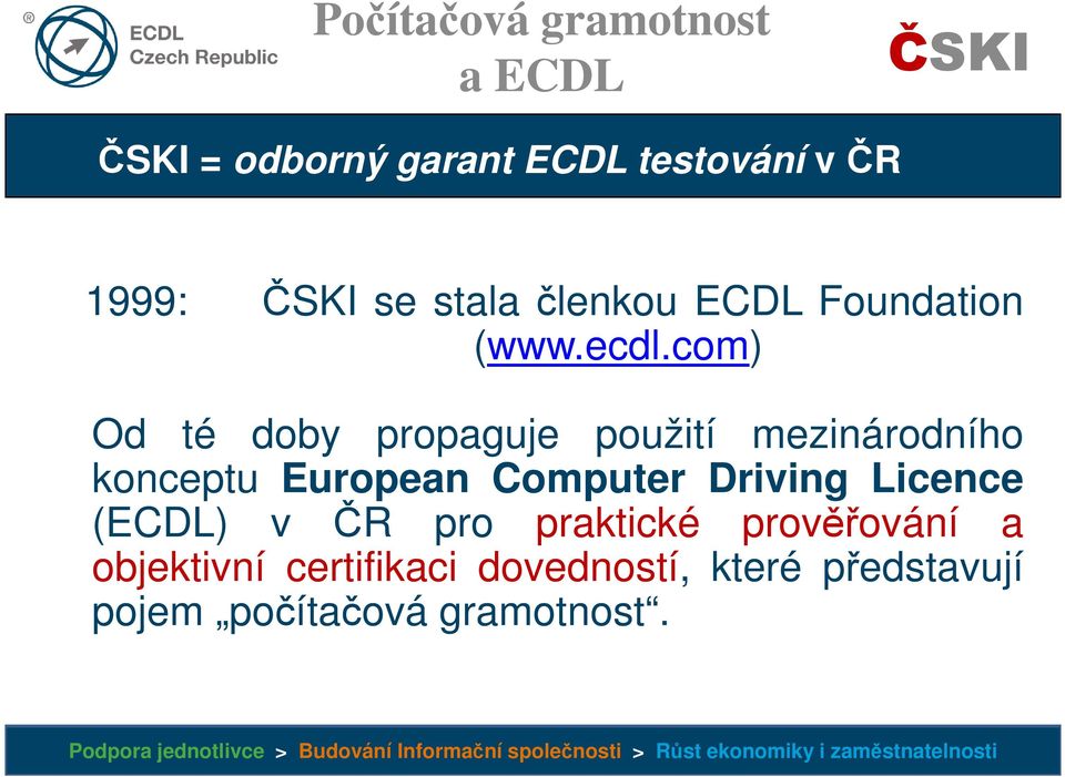 com) Od té doby propaguje použití mezinárodního konceptu European Computer Driving