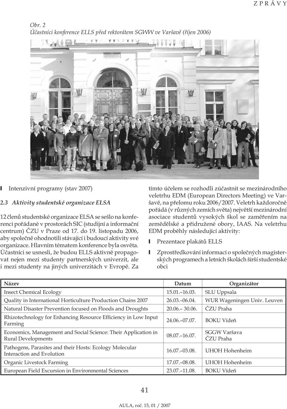 listopadu 2006, aby společně ohodnotili stávající i budoucí aktivity své organizace. Hlavním tématem konference byla osvěta.