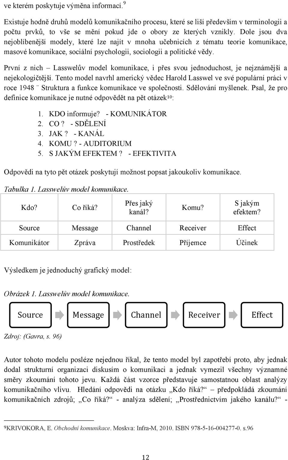 První z nich Lasswelův model komunikace, i přes svou jednoduchost, je nejznámější a nejekologičtější.