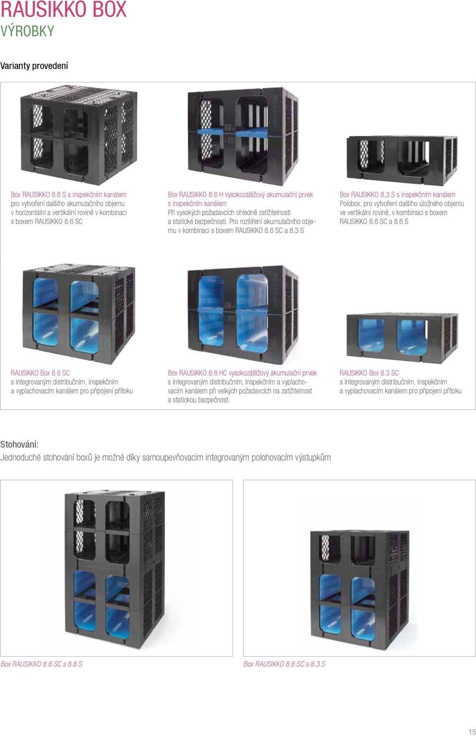 6 SC a 8.3 S Box RAUSIKKO 8,3 S s inspekčním kanálem Polobox, pro vytvoření dalšího úložného objemu ve vertikální rovině, v kombinaci s boxem RAUSIKKO 8.6 SC a 8.6 S 8.