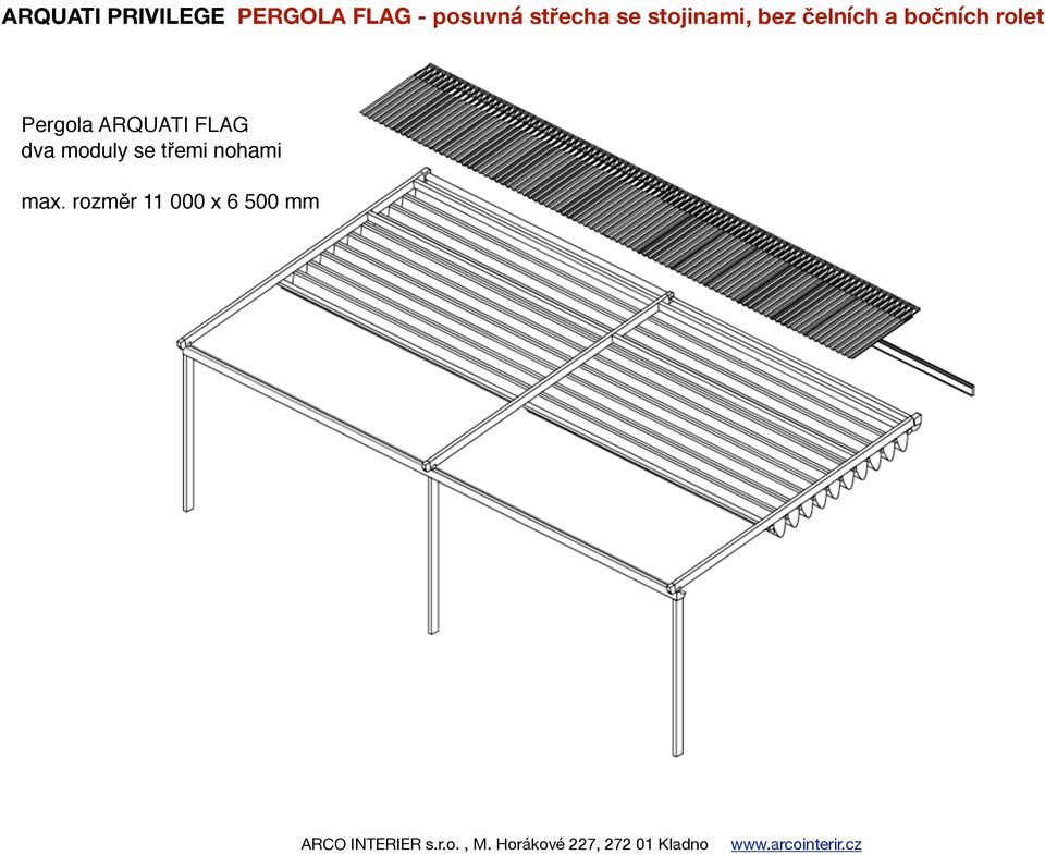 bočních rolet Pergola ARQUATI FLAG dva