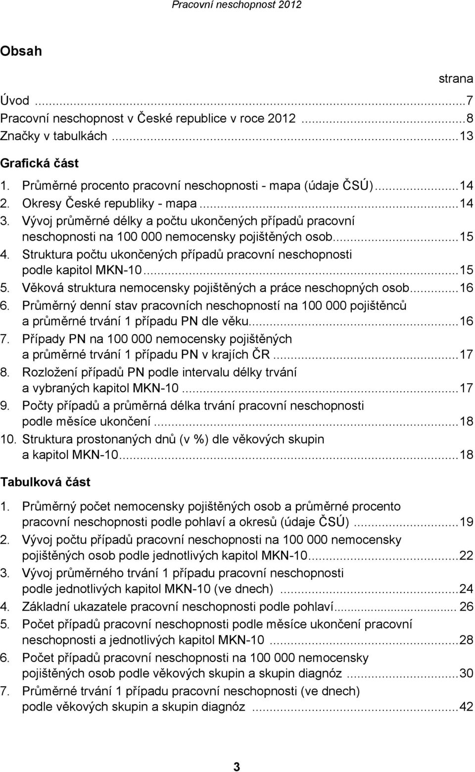 Struktura počtu ukončených případů pracovní neschopnosti podle kapitol MKN-10...15 5. Věková struktura nemocensky pojištěných a práce neschopných osob...16 6.