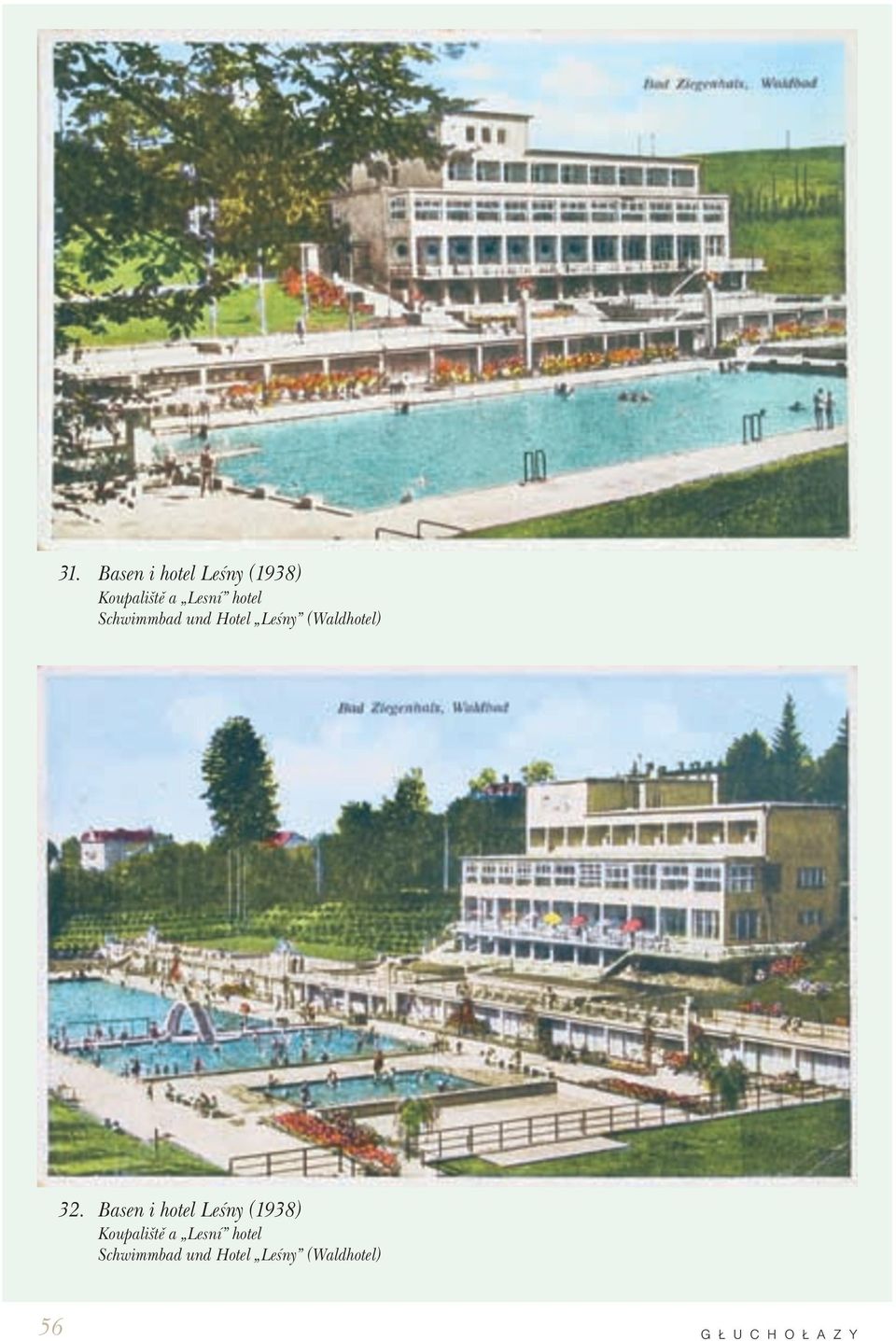 Basen i hotel Leśny (1938) Koupaliště a Lesní hotel