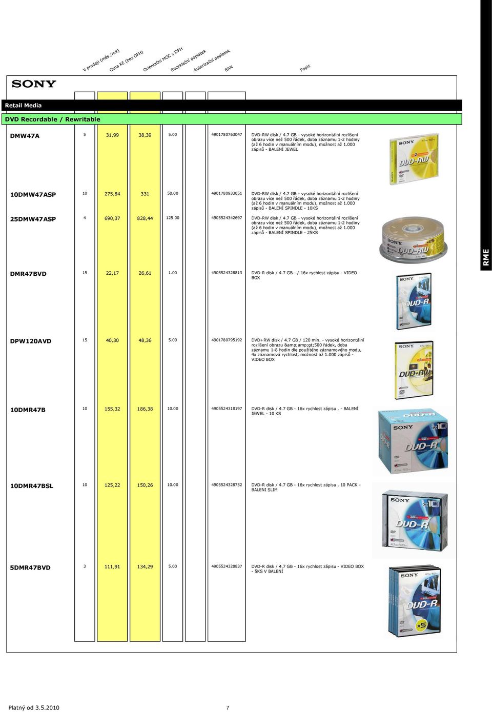 00 4901780933051 DVD-RW disk / 4.7 GB - vysoké horizontální rozlišení obrazu více než 500 řádek, doba záznamu 1-2 hodiny (až 6 hodin v manuálním modu), možnost až 1.