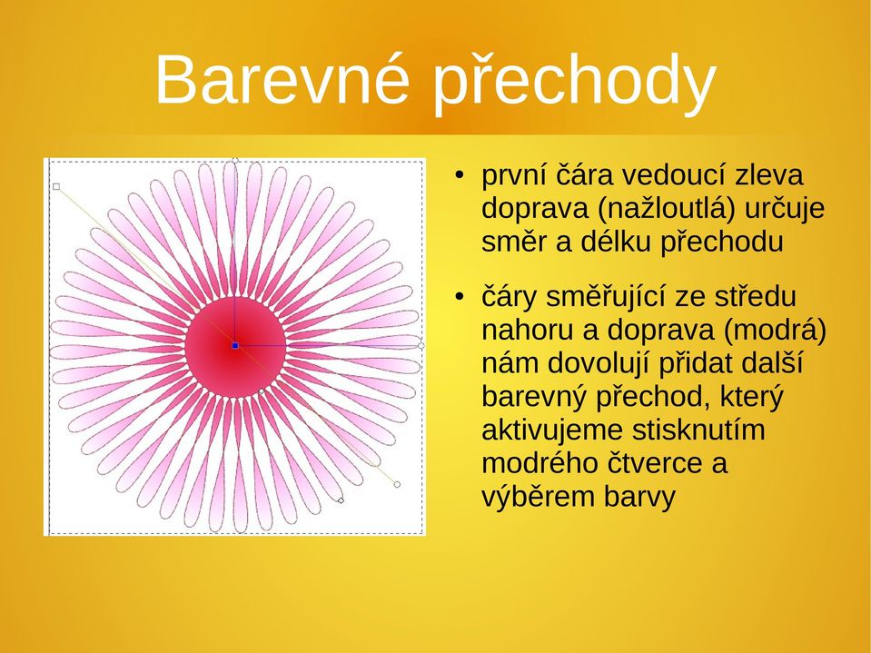 středu nahoru a doprava (modrá) nám dovolují přidat další