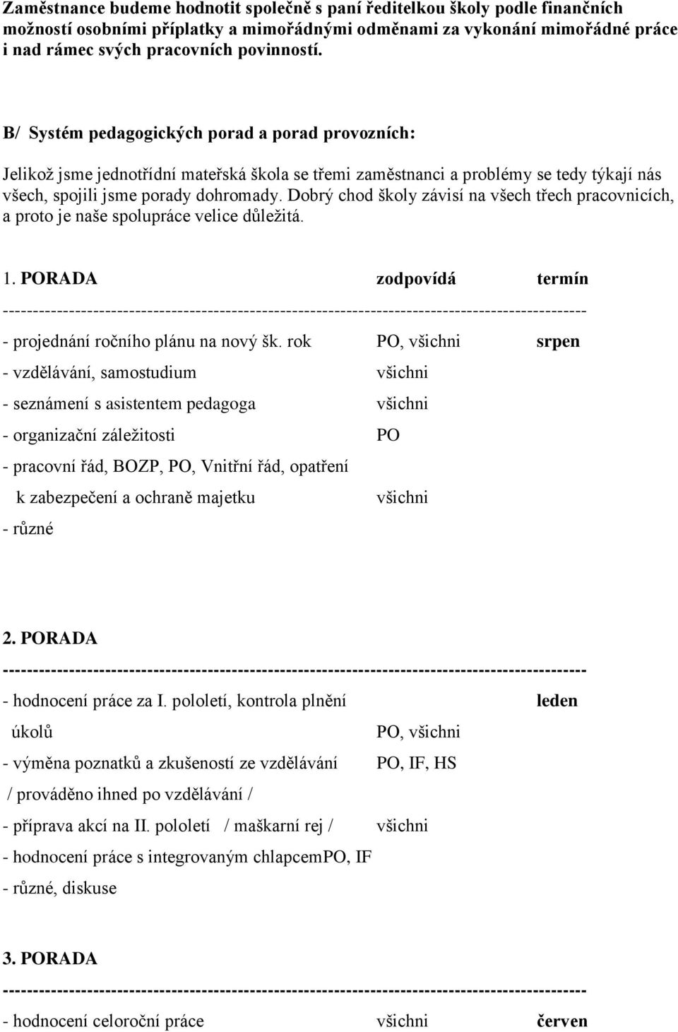 Dobrý chod školy závisí na všech třech pracovnicích, a proto je naše spolupráce velice důležitá. 1.