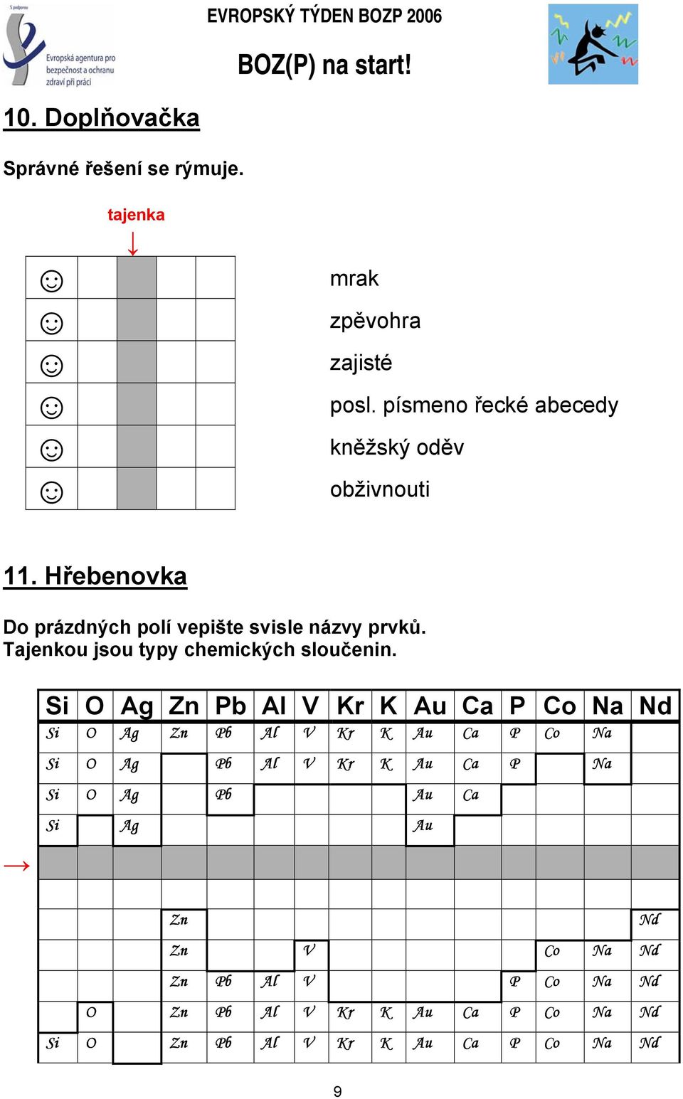 Tajenkou jsou typy chemických sloučenin.