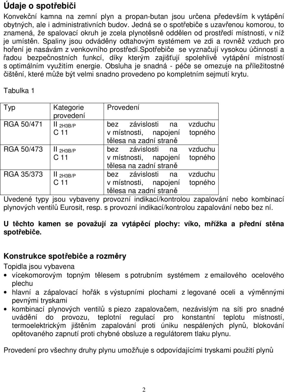 Spaliny jsou odváděny odtahovým systémem ve zdi a rovněž vzduch pro hoření je nasávám z venkovního prostředí.