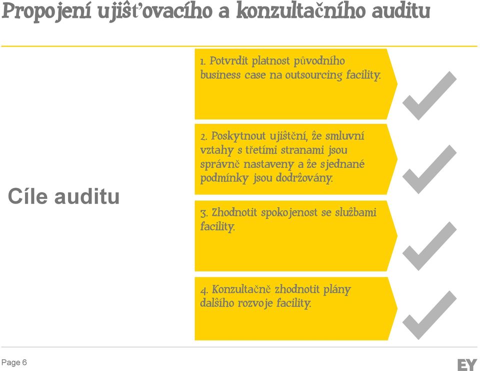 Poskytnout ujištění, že smluvní vztahy s třetími stranami jsou správně nastaveny a že