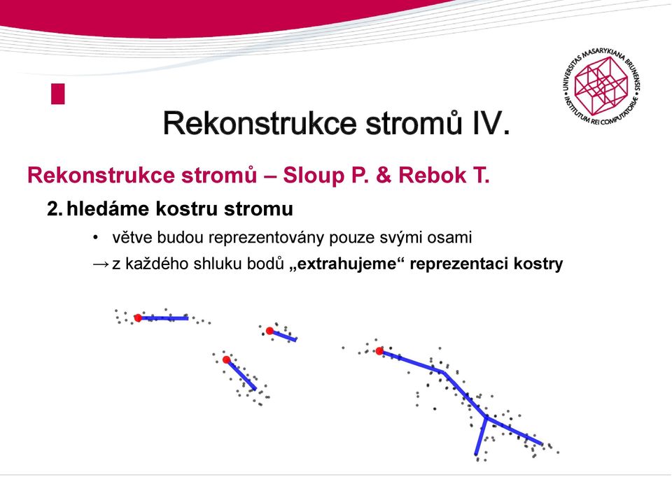 hledáme kostru stromu větve budou