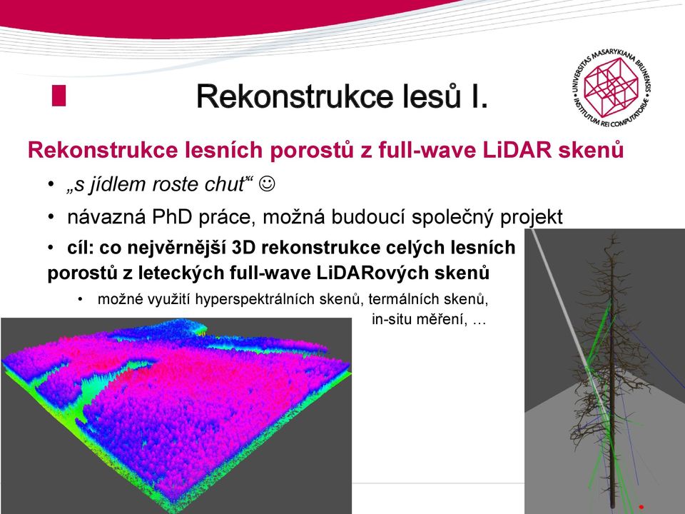 návazná PhD práce, možná budoucí společný projekt cíl: co nejvěrnější 3D