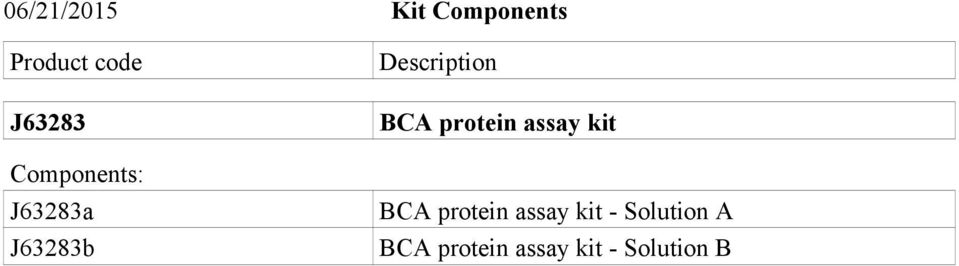 Description BCA protein assay kit BCA