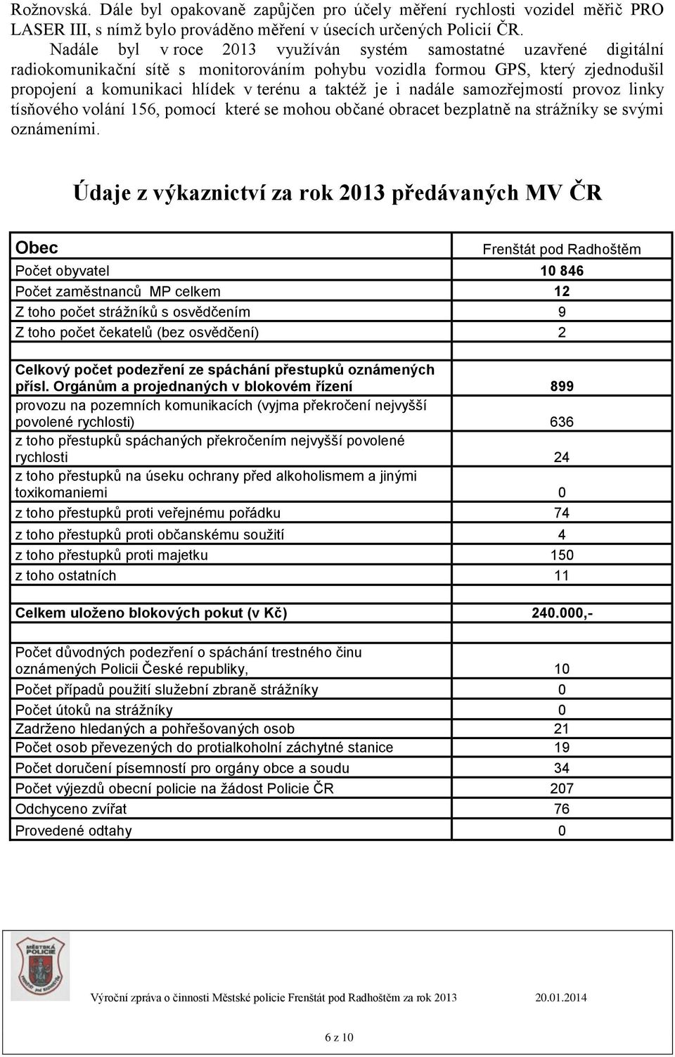 je i nadále samozřejmostí provoz linky tísňového volání 156, pomocí které se mohou občané obracet bezplatně na strážníky se svými oznámeními.