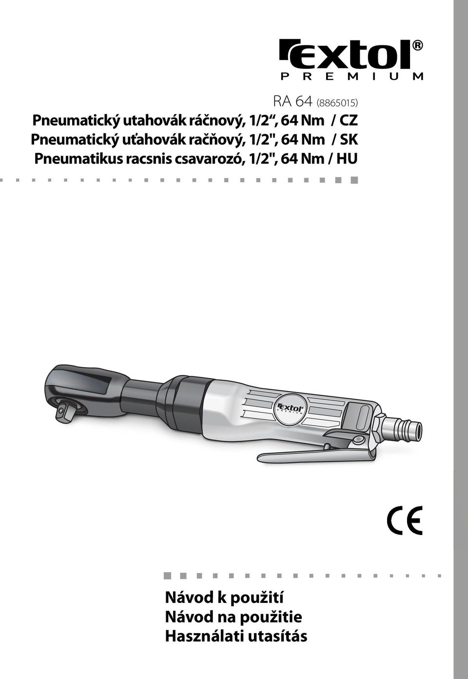 / Pneumatikus racsnis csavarozó, 1/2", 64 Nm /