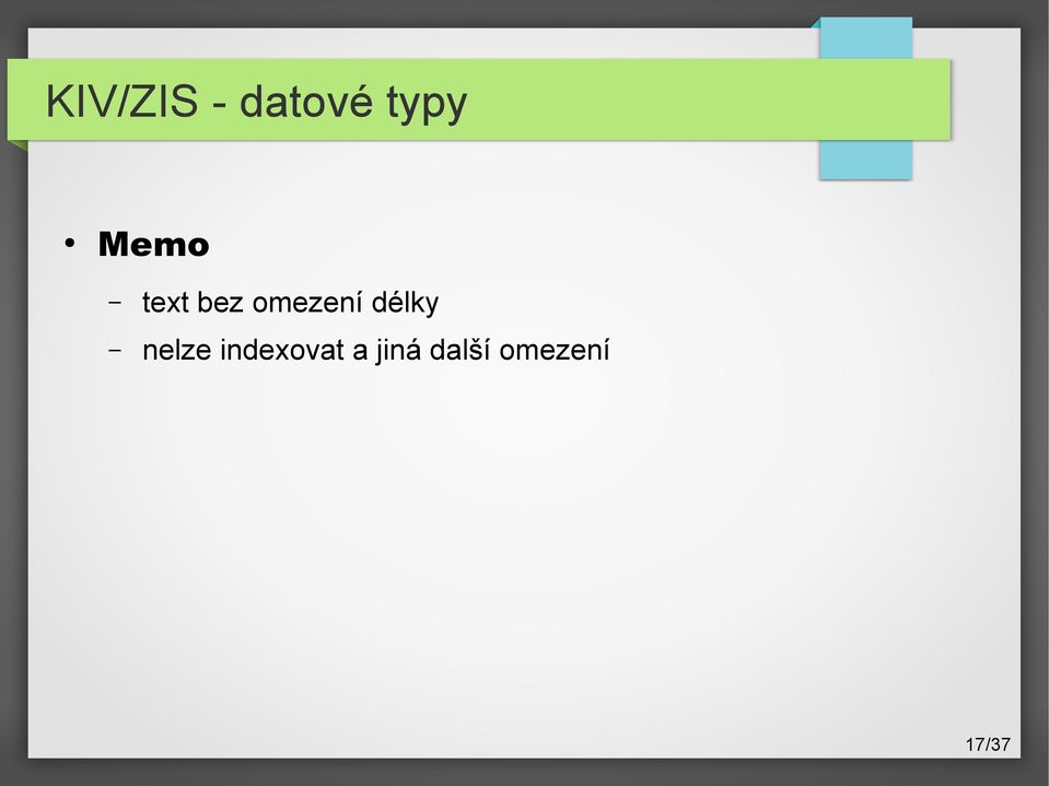 délky nelze indexovat