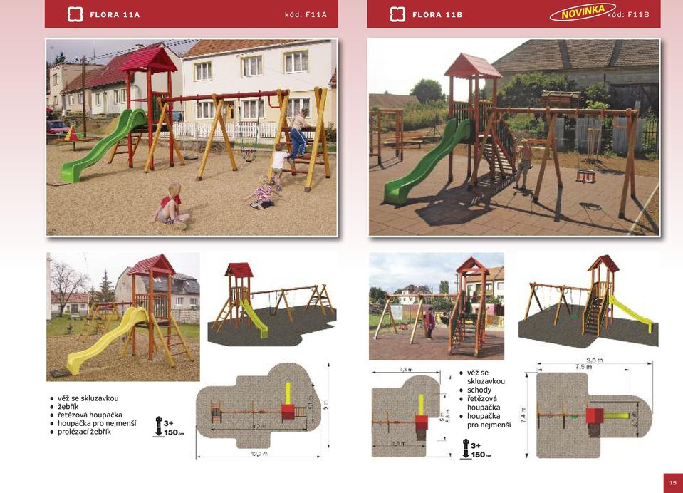 houpačka pro nejmenší prolézací žebřík 150cm věž se