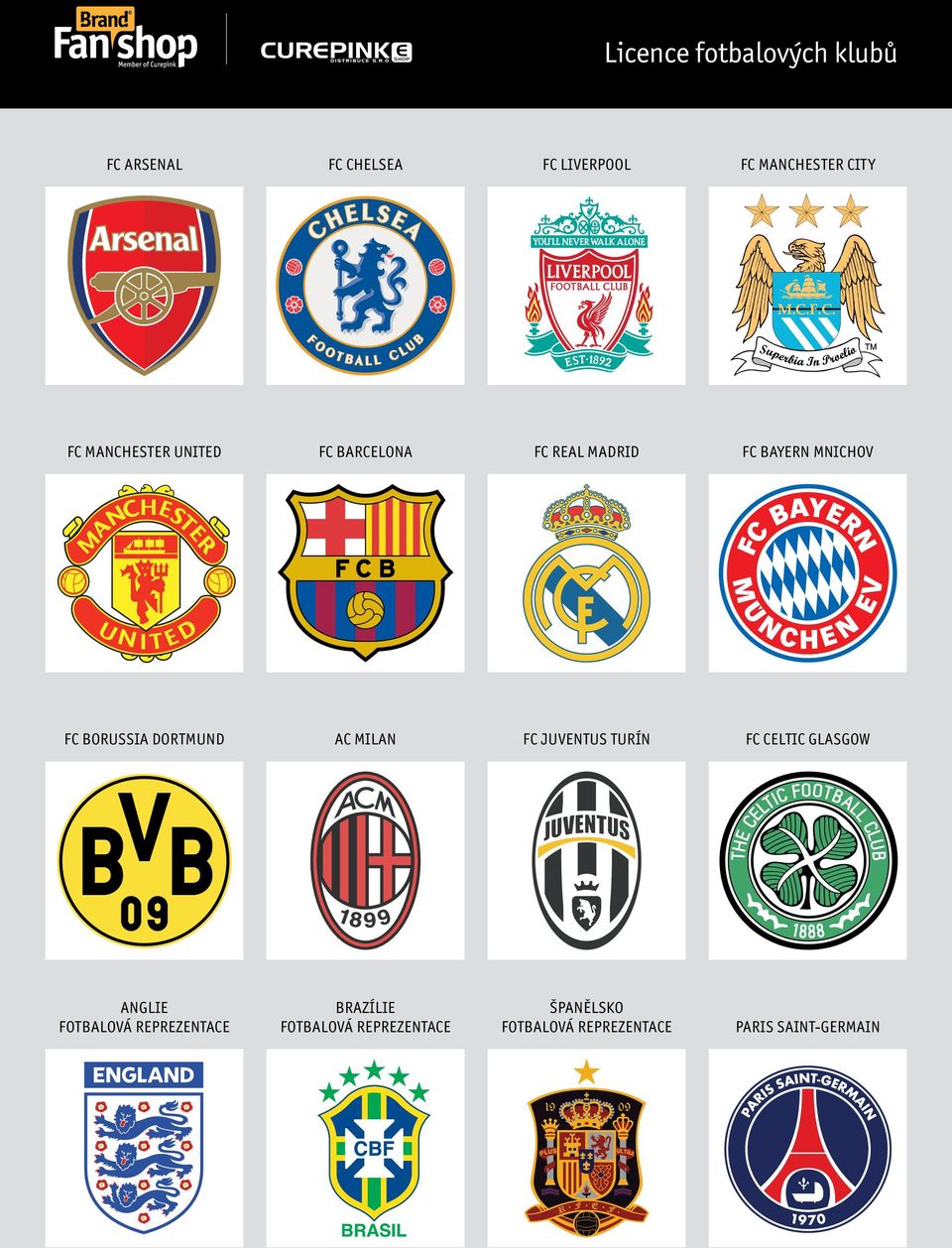 DORTMUND AC MILAN FC JUVENTUS TURÍN FC CELTIC GLASGOW ANGLIE FOTBALOVÁ