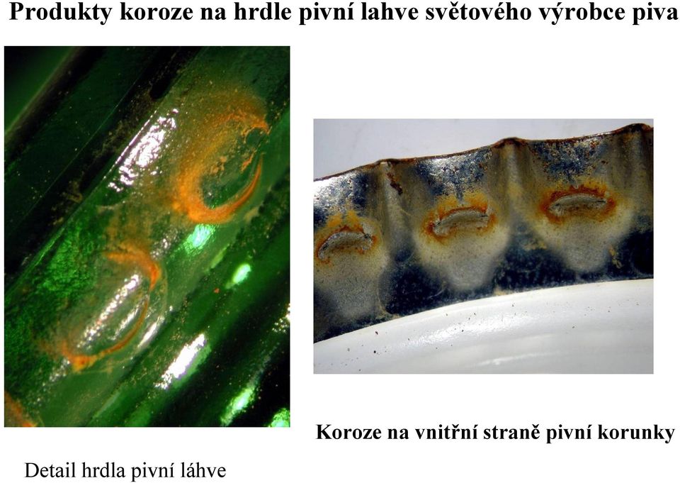 Detail hrdla pivní láhve