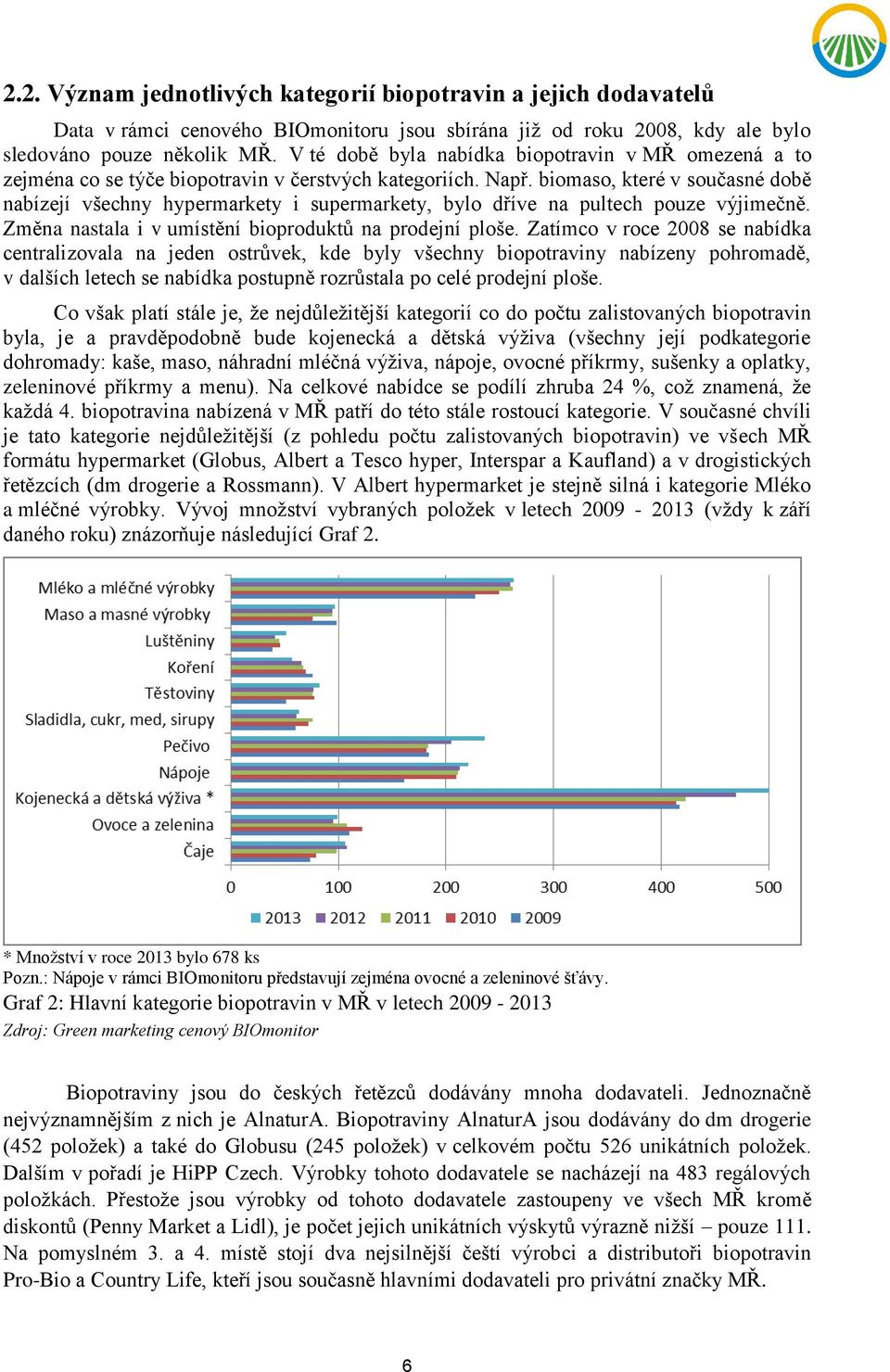 biomaso, které v současné době nabízejí všechny hypermarkety i supermarkety, bylo dříve na pultech pouze výjimečně. Změna nastala i v umístění bioproduktů na prodejní ploše.