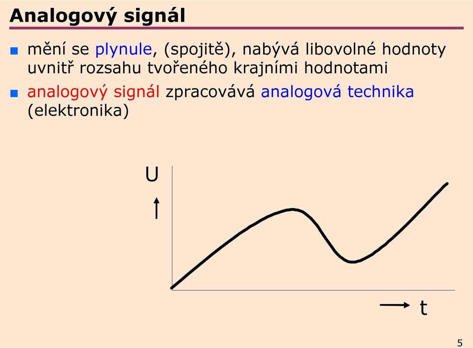 tvořeného krajními hodnotami analogový