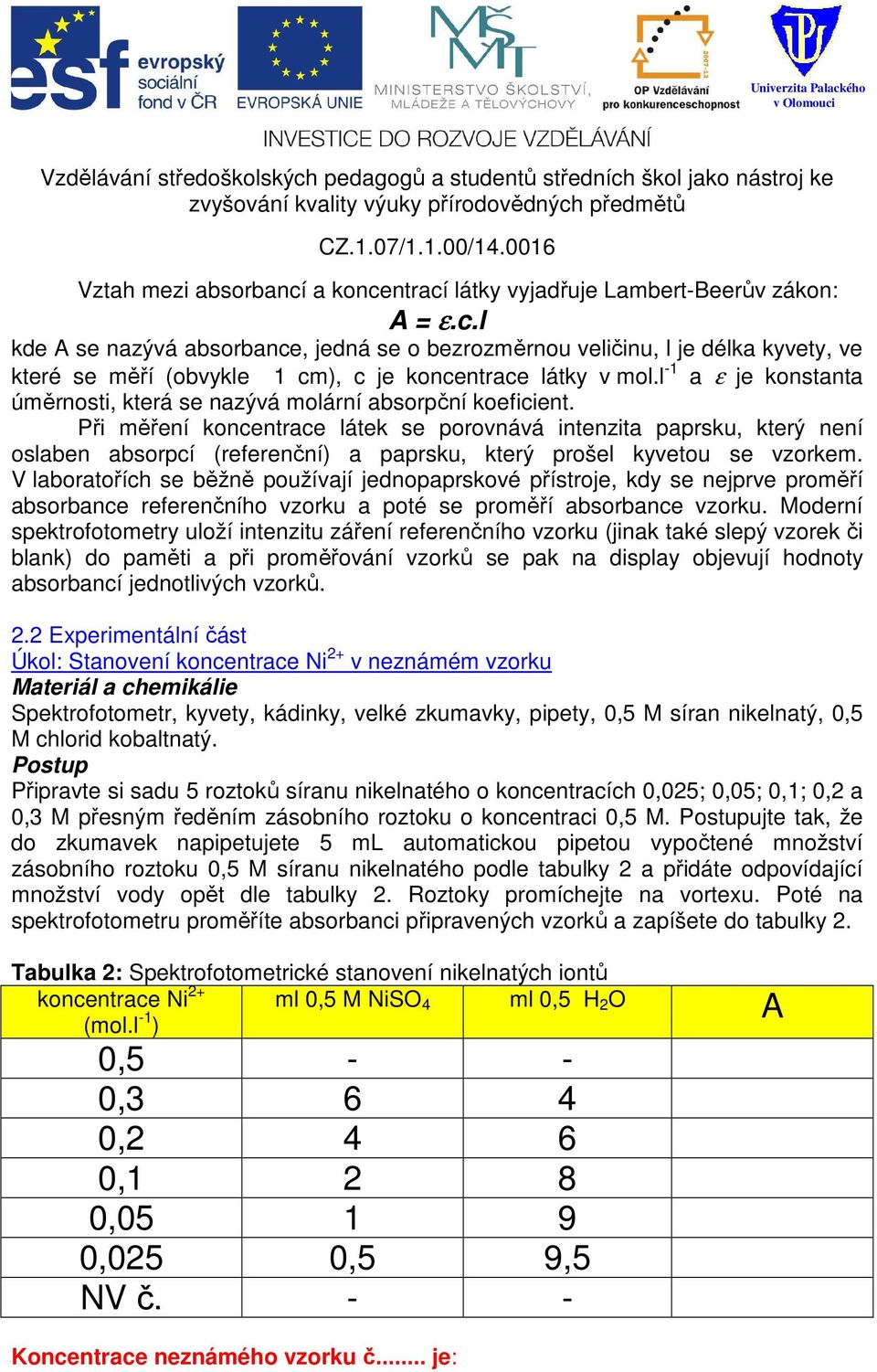 Při měření koncentrace látek se porovnává intenzita paprsku, který není oslaben absorpcí (referenční) a paprsku, který prošel kyvetou se vzorkem.