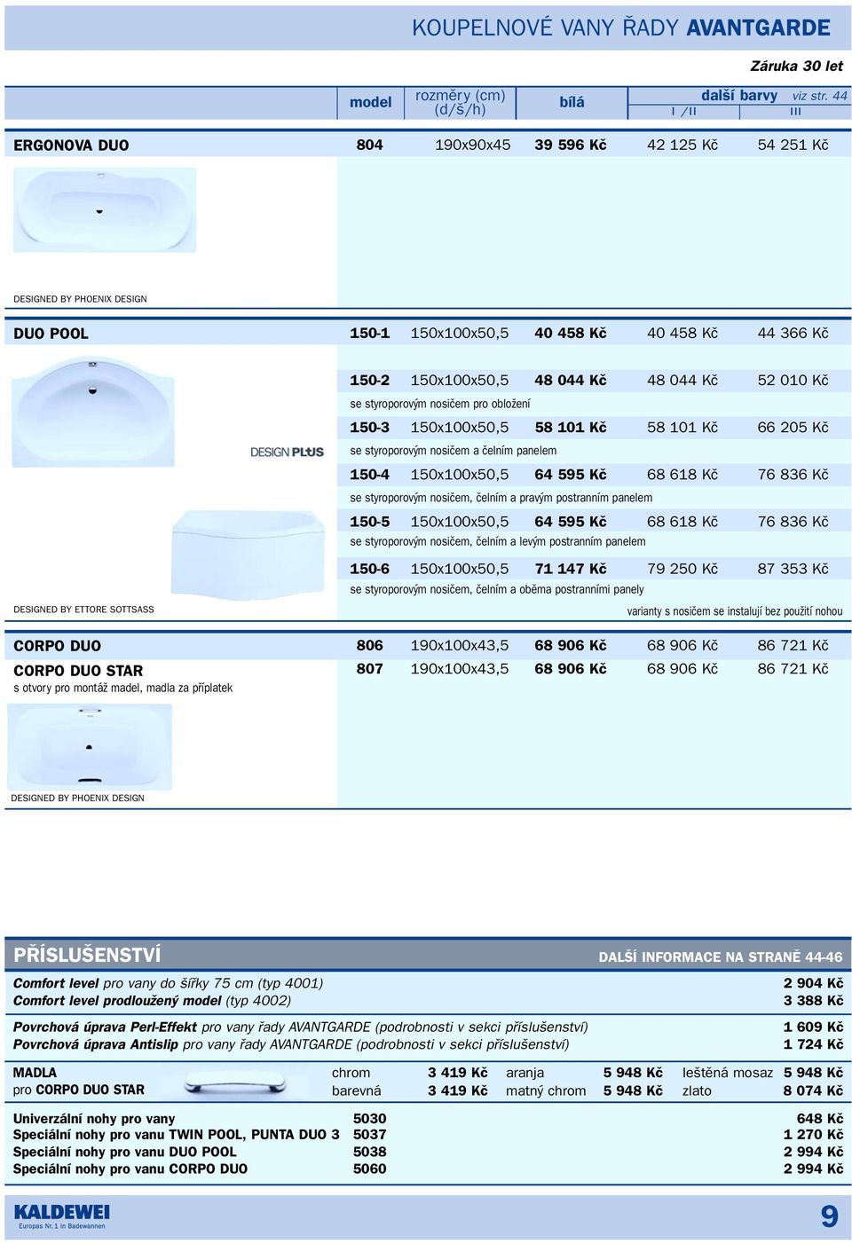 m nosiãem, ãelním a prav m postranním panelem 150-5 150x100x50,5 64 595 Kã 68 618 Kã 76 836 Kã se styroporov m nosiãem, ãelním a lev m postranním panelem CORPO DUO CORPO DUO STAR 150-6 150x100x50,5