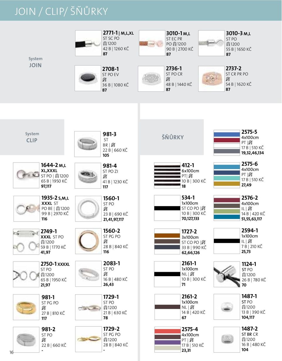 KČ 19,32,46,134 2575-6 4x100cm PT 17 B 510 KČ 27,49 1935-2 S,M,L XXXL ST PO BE 99 B 2970 KČ 116 1560-1 23 B 690 KČ 21,41,97,117 534-1 1x100cm ST CO PO 10 B 300 KČ 70,127,133 2576-2 4x100cm IL 14 B