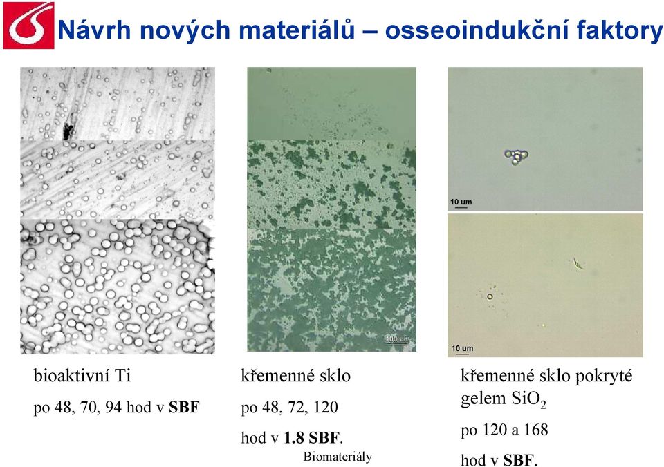 v SBF po 48, 72, 120 křemenné sklo pokryté