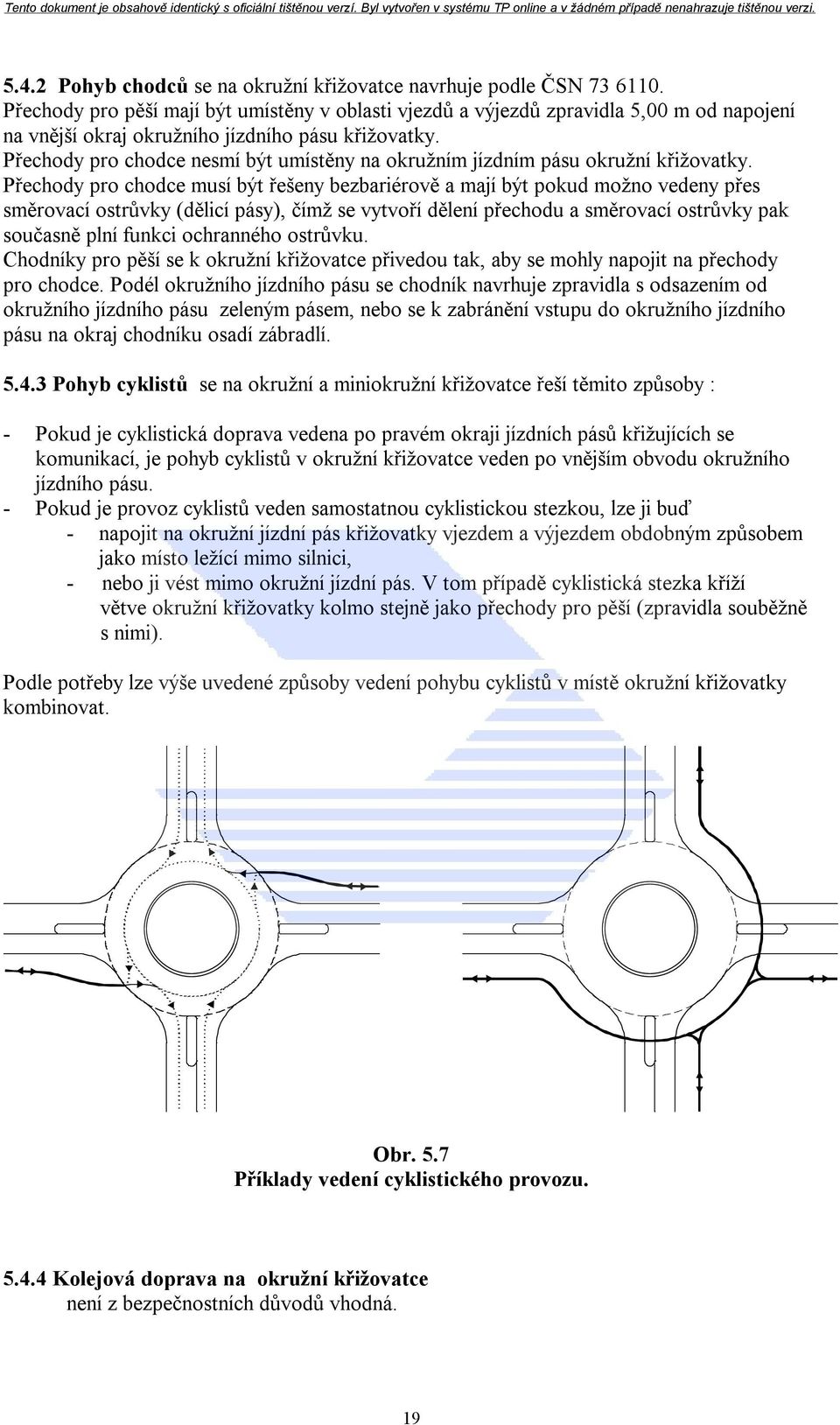 Přechody pro chodce nesmí být umístěny na okružním jízdním pásu okružní křižovatky.