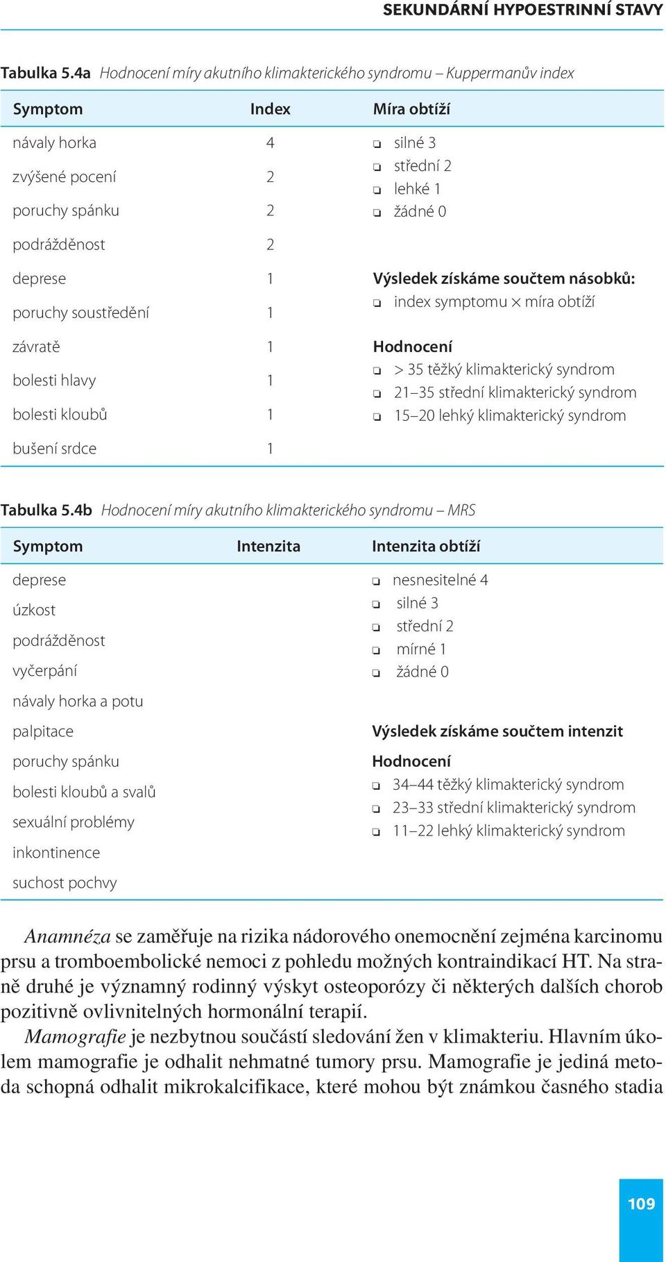 deprese 1 Výsledek získáme součtem násobků: index symptomu míra obtíží poruchy soustředění 1 závratě 1 Hodnocení > 35 těžký klimakterický syndrom bolesti hlavy 1 21 35 střední klimakterický syndrom