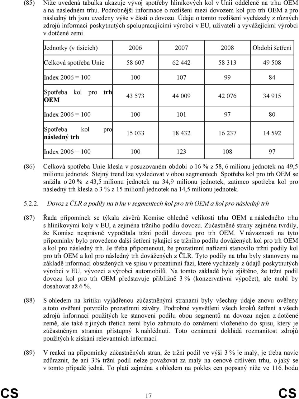 Údaje o tomto rozlišení vycházely z různých zdrojů informací poskytnutých spolupracujícími výrobci v EU, uživateli a vyvážejícími výrobci v dotčené zemi.