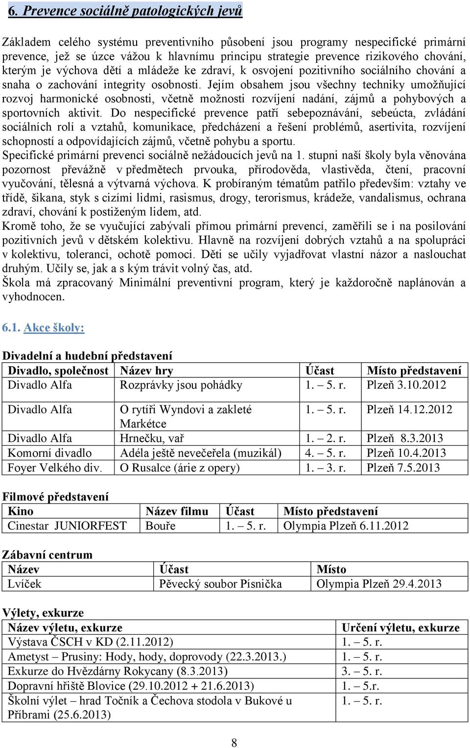 Jejím obsahem jsou všechny techniky umoţňující rozvoj harmonické osobnosti, včetně moţnosti rozvíjení nadání, zájmů a pohybových a sportovních aktivit.