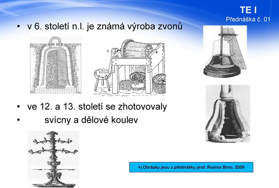 a 13. století se zhotovovaly svícny a