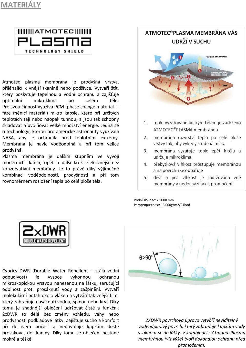 energie. Jedná se o technologii, kterou pro americké astronauty využívala NASA, aby je ochránila před teplotními extrémy. Membrána je navíc voděodolná a při tom velice prodyšná.