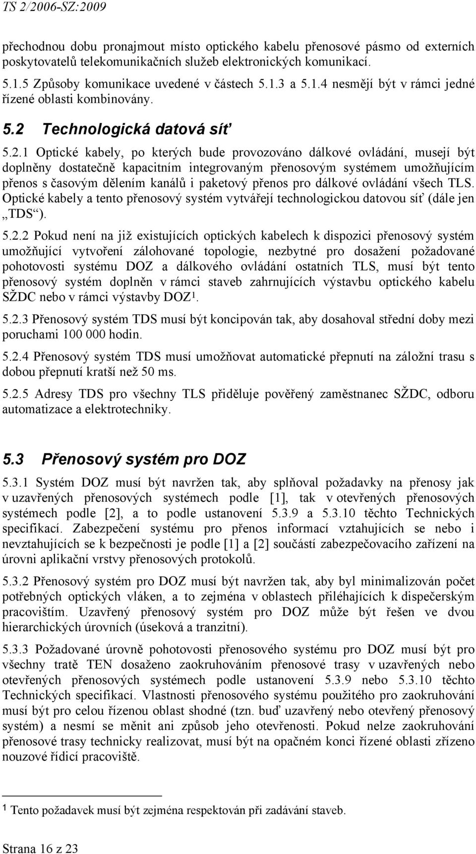 Technologická datová síť 5.2.