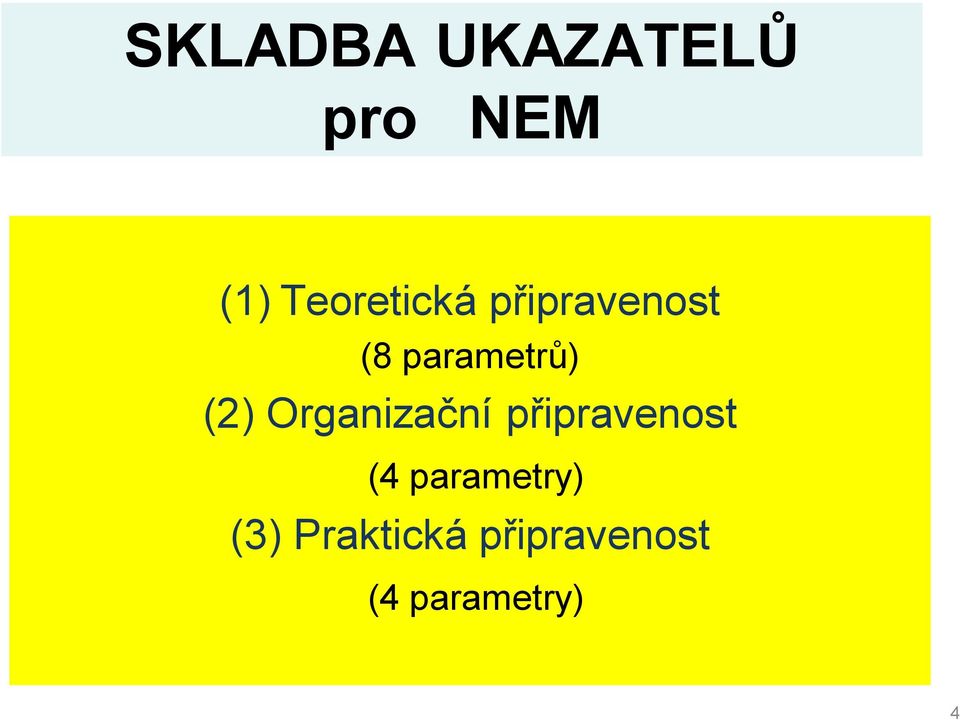 parametrů) () Organizační