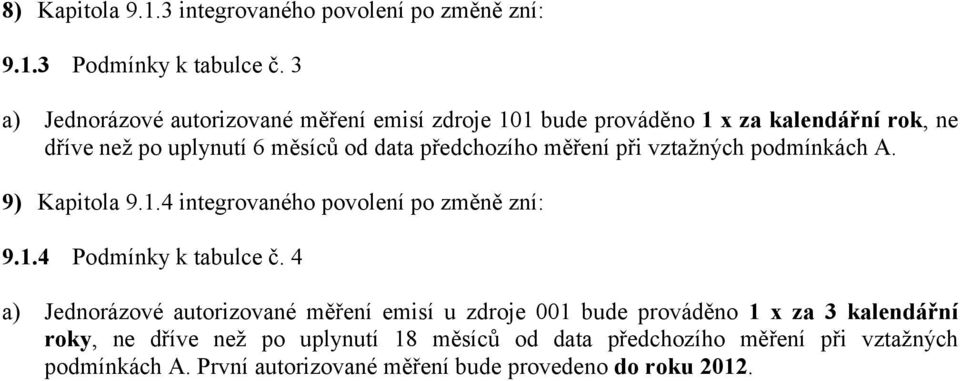 1.4 Podmínky k tabulce č.